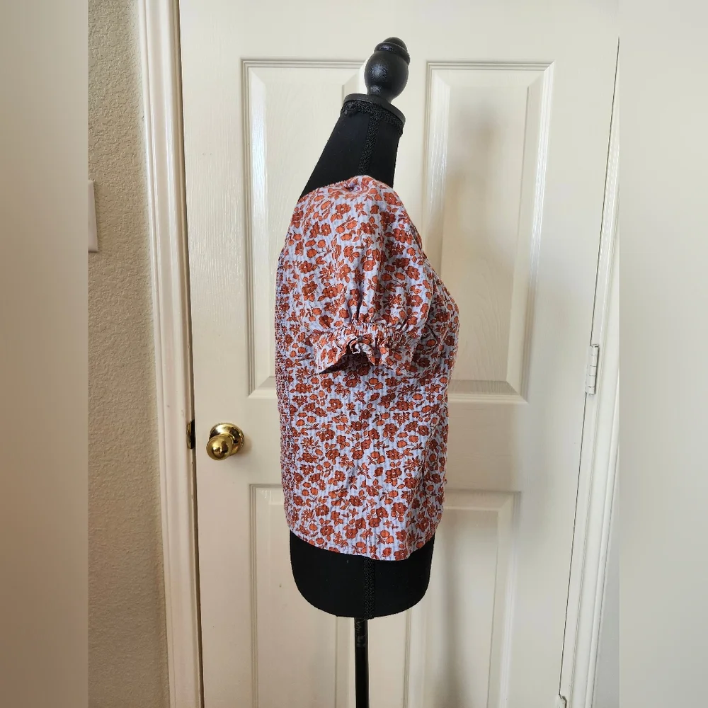 Madewell Floral Puff Sleeve Top 0